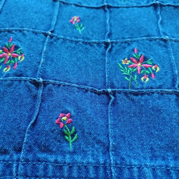 Speculation Sport Size S Women’s Vintage Jean dress Sleeveless Embroidered - Picture 12 of 12